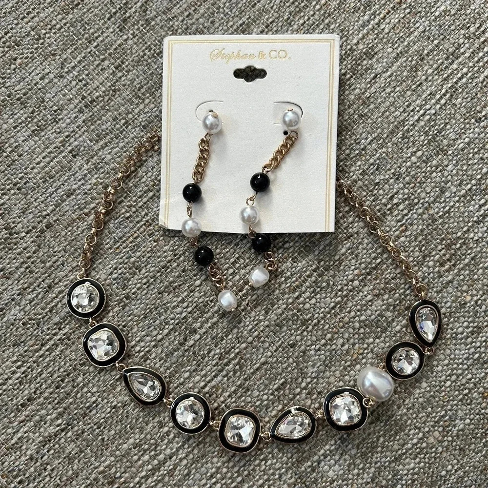 Stephan & Co Beaded Necklace and Dangle Earrings
